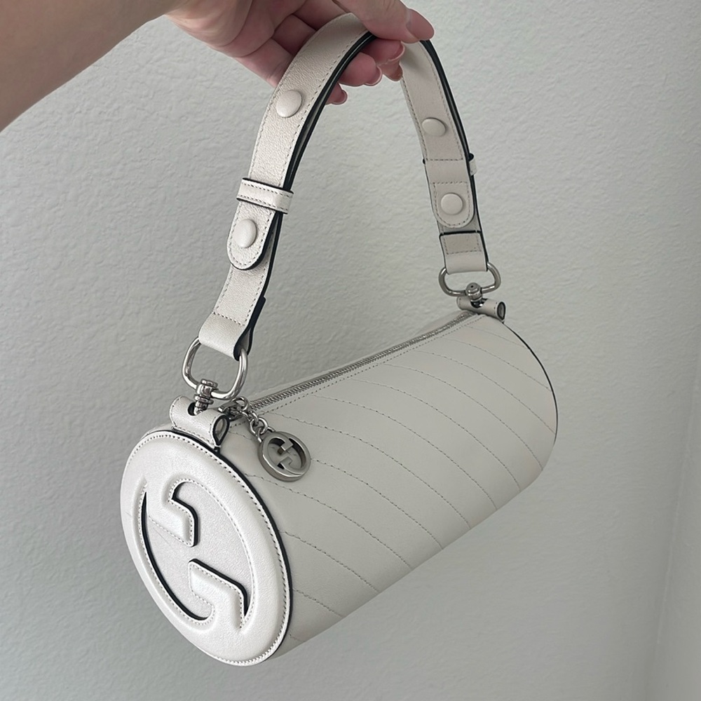$3,500 New GUCCI Blondie White Cream Tube Bag Bullet Purse GG Logo Sale